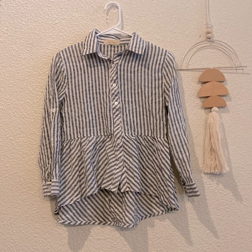 Love Notes striped button down shirt, small